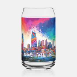 Vaso Con Forma De Lata Colorido Skyline de Nashville
