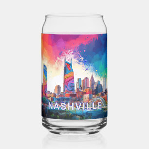 Vaso Con Forma De Lata Colorido Skyline de Nashville