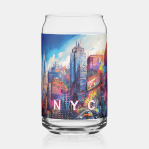 Vaso Con Forma De Lata Colorido Skyline de Nueva York