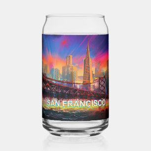 Vaso Con Forma De Lata Colorido Skyline de San Francisco
