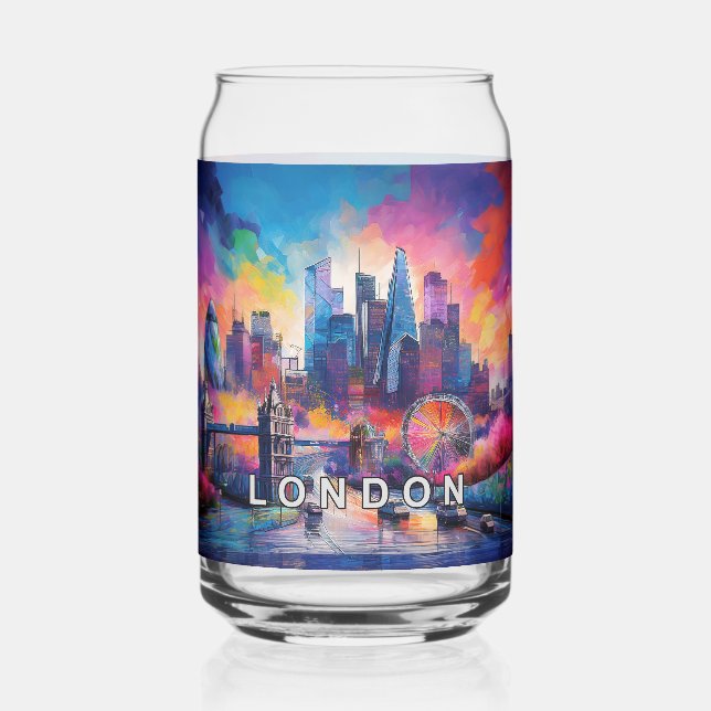 Vaso Con Forma De Lata Colorido Skyline londinense (Reverso )