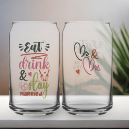 Vaso Con Forma De Lata Coma bebida y quédate casado con el Sr. y la Sra.