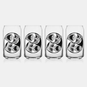 Vaso Con Forma De Lata Comedia y teatro de tragedia enmascara el diseño d