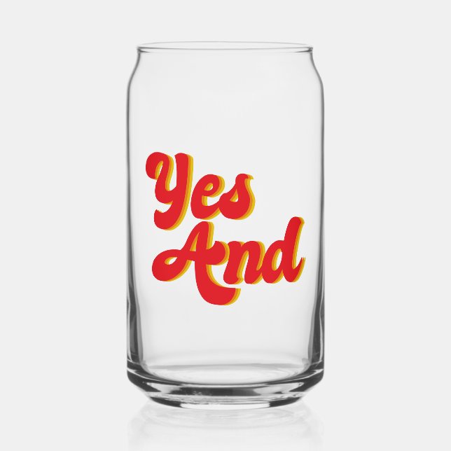 Vaso Con Forma De Lata Comediante De Yes And Improv Comedy (Anverso)