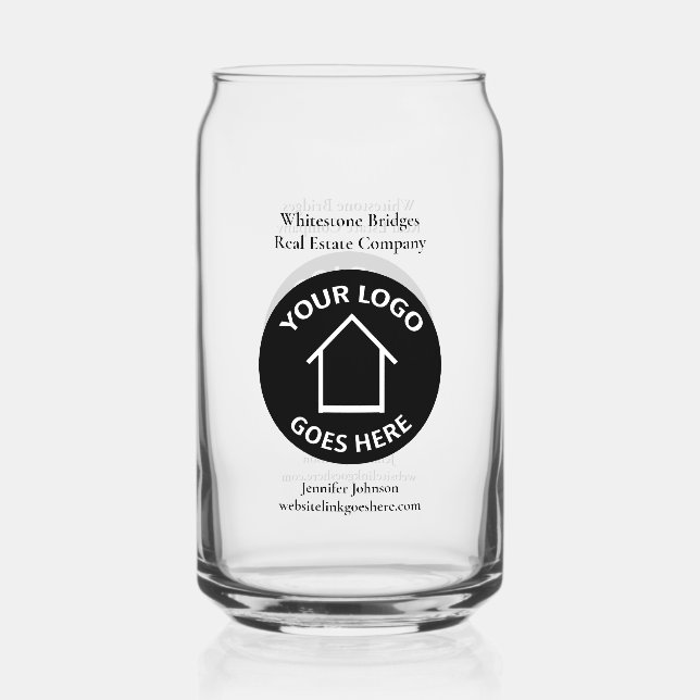 Vaso Con Forma De Lata Comercialización del logotipo de la empresa inmobi (Anverso)