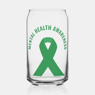 Vaso Con Forma De Lata Concienciación sobre la salud mental Cinta verde