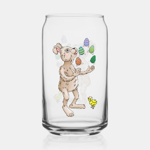 Vaso Con Forma De Lata Conejo de Pascua haciendo malabares