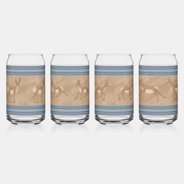 Vaso Con Forma De Lata Conjunto de Antelopes del Suroeste de Pronghorn (Anverso)