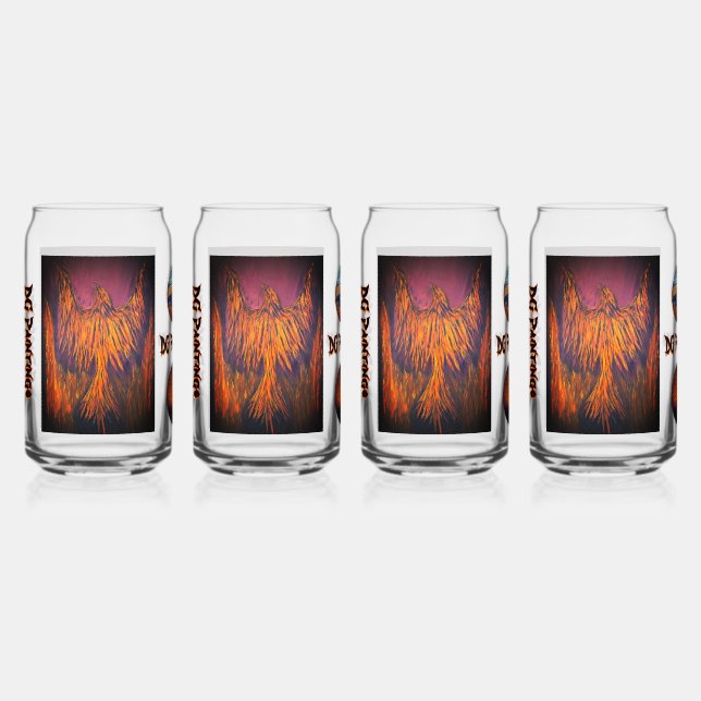 Vaso Con Forma De Lata Conjunto de vajilla DG Paintings Fénix de Fuego (Anverso)