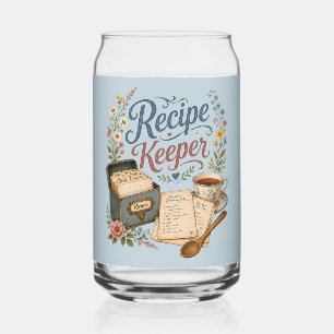 Vaso Con Forma De Lata Conservador de Recetas Florales Vintage Cottagecor