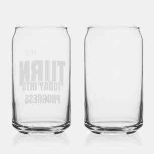 Vaso Con Forma De Lata Convierte Hoy en Progreso Diseño Motivacional