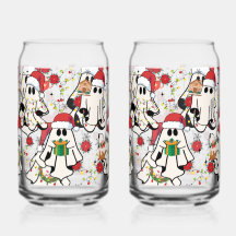 Copas de vidrio de Santa de Navidad