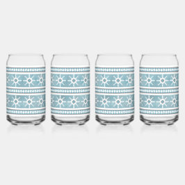 Vaso Con Forma De Lata Copo de Nieve de Invierno del Suroeste Azul y Blan