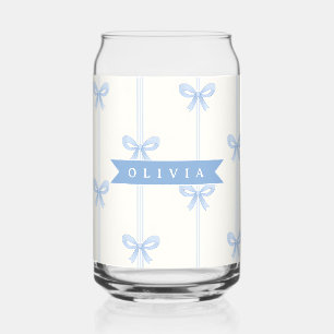 Vaso Con Forma De Lata Coqueta de lazo azul personalizado Estética del no
