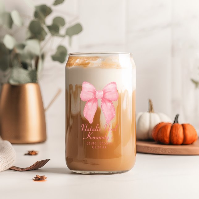 Vaso Con Forma De Lata Coquette Aesthetic Cute Pink Bow Personalizado (Subido por el creador)