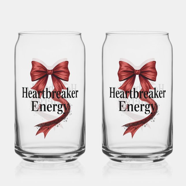 Vaso Con Forma De Lata Coquette Baddie Aesthetic with Red Ribbon (Anverso)