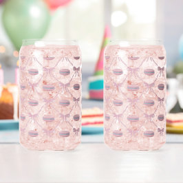Vaso Con Forma De Lata Coquette Bow y Macarons Rosa
