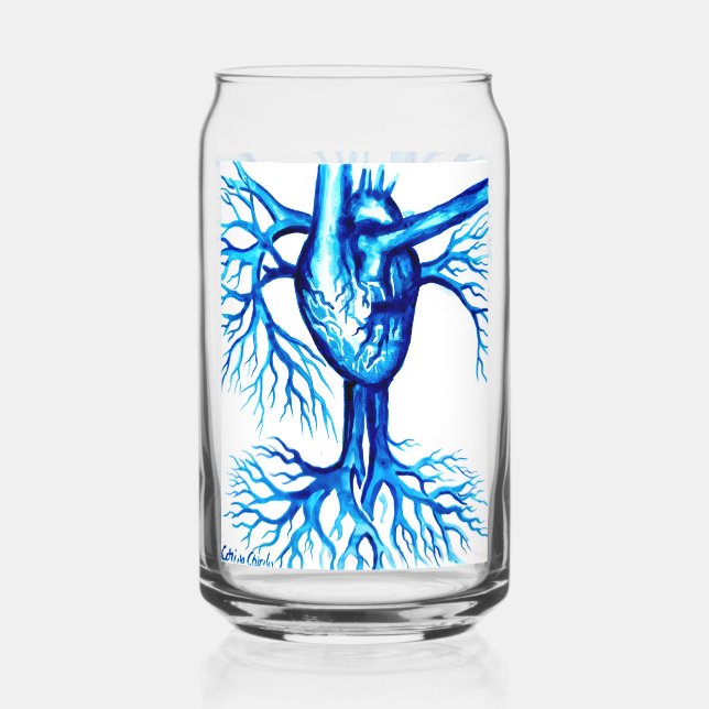 Vaso Con Forma De Lata Corazón azul (Anverso)