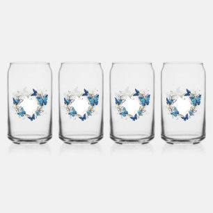 Vaso Con Forma De Lata Corazón de joyas con mariposas Morfo