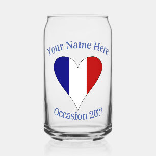 Vaso Con Forma De Lata Corazón Personalizado Bandera Francesa
