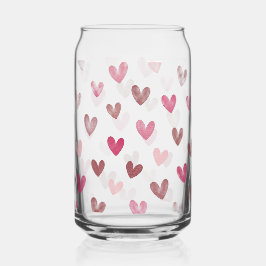 Vaso Con Forma De Lata Corazón Rosa Patrón - Diseño Romántico y Elegante