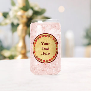 Vaso Con Forma De Lata Corazones De Hojas De Otoño En Papel Antiguo