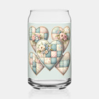 Corazones de Patchwork Cottagecore Pastel