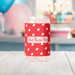 Vaso Con Forma De Lata Corazones Feliz Día de San Valentín Patrón de Amor