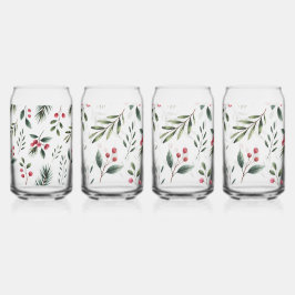 Vaso Con Forma De Lata  Corona de Bayas de Acebo