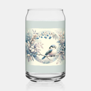 Vaso Con Forma De Lata Corona de Bayas de Azulejo Invernal
