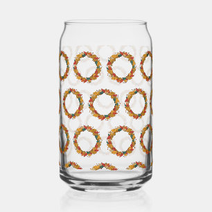 Vaso Con Forma De Lata Corona de hojas de otoño circular