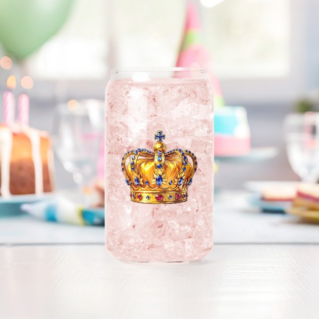Vaso Con Forma De Lata Corona dorada real (Insitu (Cumpleaños))