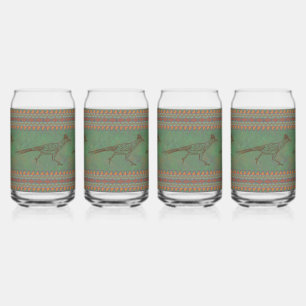 Vaso Con Forma De Lata Corredor de caminos del suroeste con borde geométr