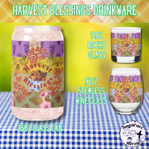 Vaso Con Forma De Lata Cosecha Bendiciones Fruta de Otoño