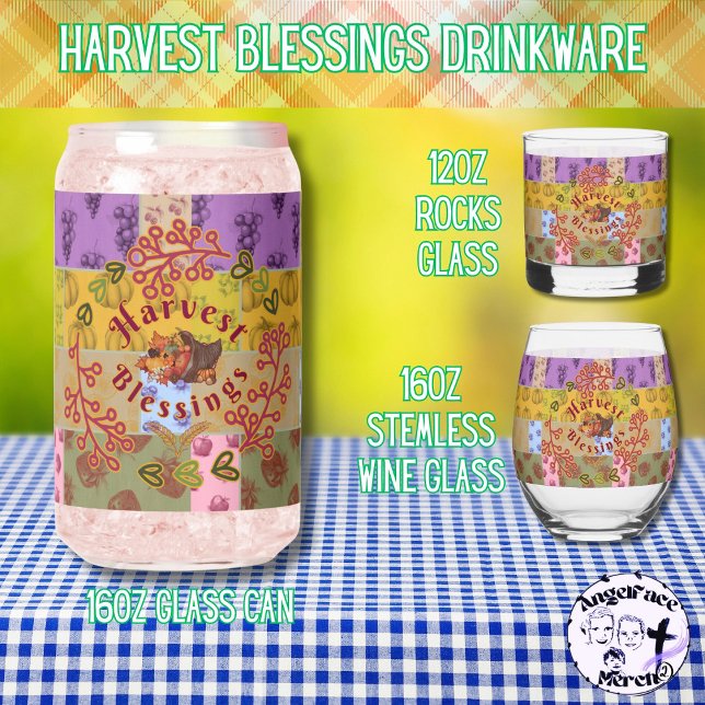 Vaso Con Forma De Lata Cosecha Bendiciones Fruta de Otoño (These trendy glass cans are perfect for that unique touch of vintage Harvest Blessings!)