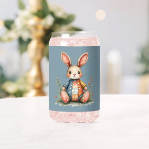 Vaso Con Forma De Lata Cottagecore Bosque Caprichoso Conejo Patchwork