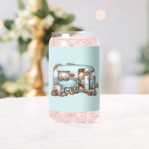 Vaso Con Forma De Lata Cottagecore Vintage Floral Camper Boho Acentos