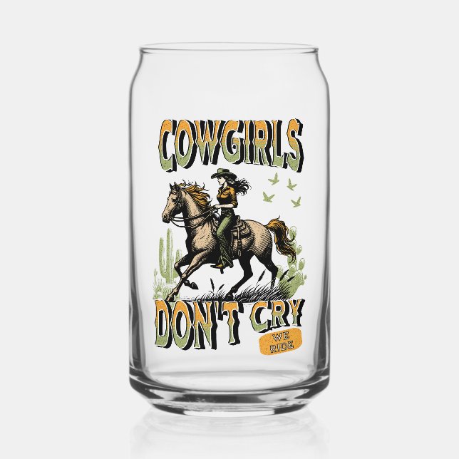Vaso Con Forma De Lata Cowgirl Coffee Glass Can (Anverso)