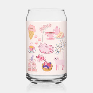 Vaso Con Forma De Lata Cozor de gatos rosados