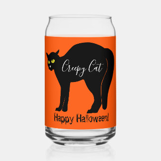 Vaso Con Forma De Lata Creepy Halloween Black Cat