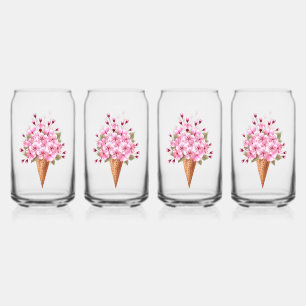 Vaso Con Forma De Lata Crema rosa de hielo Sakura Waffle Cone