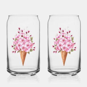 Vaso Con Forma De Lata Crema rosa de hielo Sakura Waffle Cone