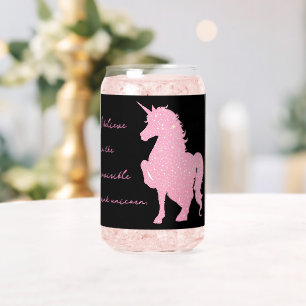 Vaso Con Forma De Lata Creo en el unicornio rosa invisible.