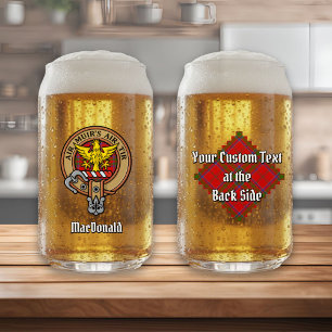 Vaso Con Forma De Lata Crest de Clan MacDonald de Keppoch sobre tartán