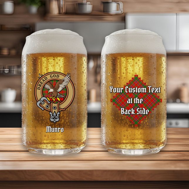 Vaso Con Forma De Lata Crest de Clan Munro sobre Tartán (Subido por el creador)