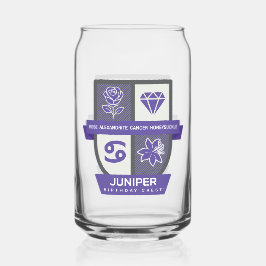 Vaso Con Forma De Lata Crest de Cumpleaños de Cáncer™ para 22-30 de junio