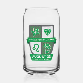 Vaso Con Forma De Lata Crest™ de cumpleaños de Leo para el 1-22 de agosto