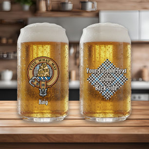 Vaso Con Forma De Lata Crestón del Clan Haig sobre Tartán de Cuadros