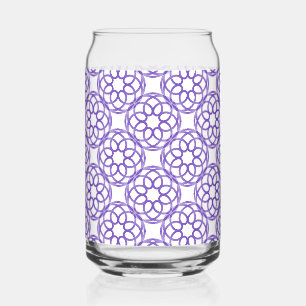 Vaso Con Forma De Lata Cristal de patrón geométrico blanco púrpura sin fi
