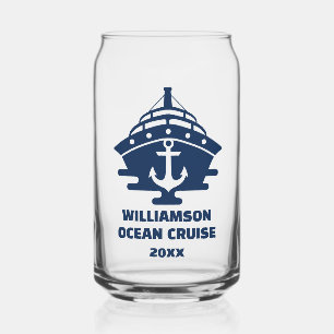 Vaso Con Forma De Lata Crucero de playa personalizado con ancla náutica